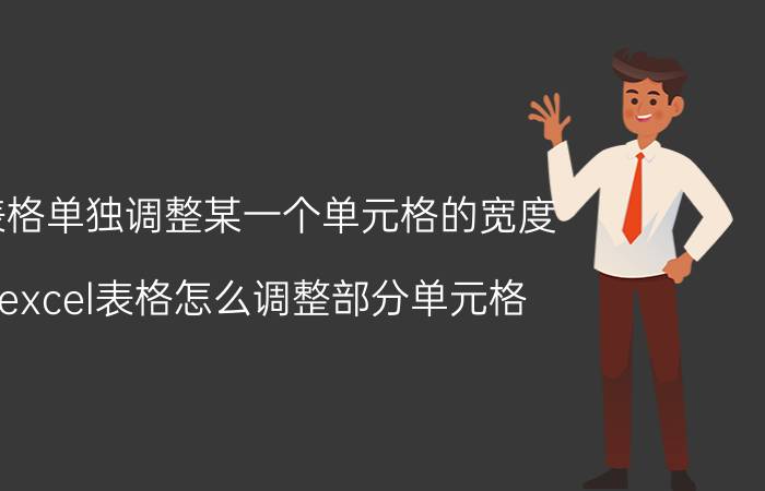 表格单独调整某一个单元格的宽度 excel表格怎么调整部分单元格？